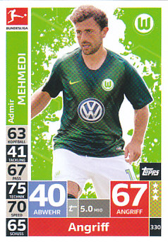 Admir Mehmedi VfL Wolfsburg 2018/19 Topps MA Bundesliga #330